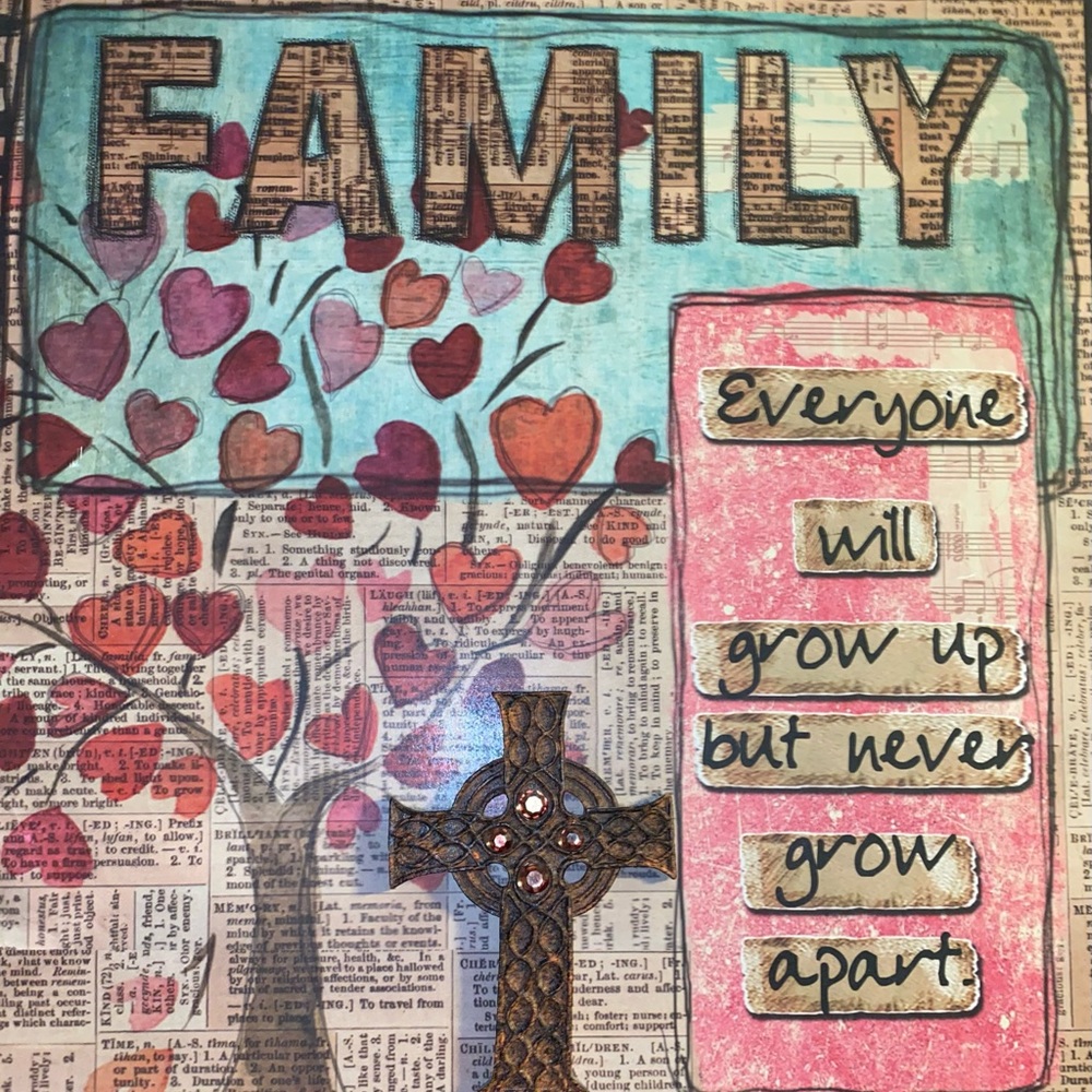 16”x16” wood family hanging wall decor